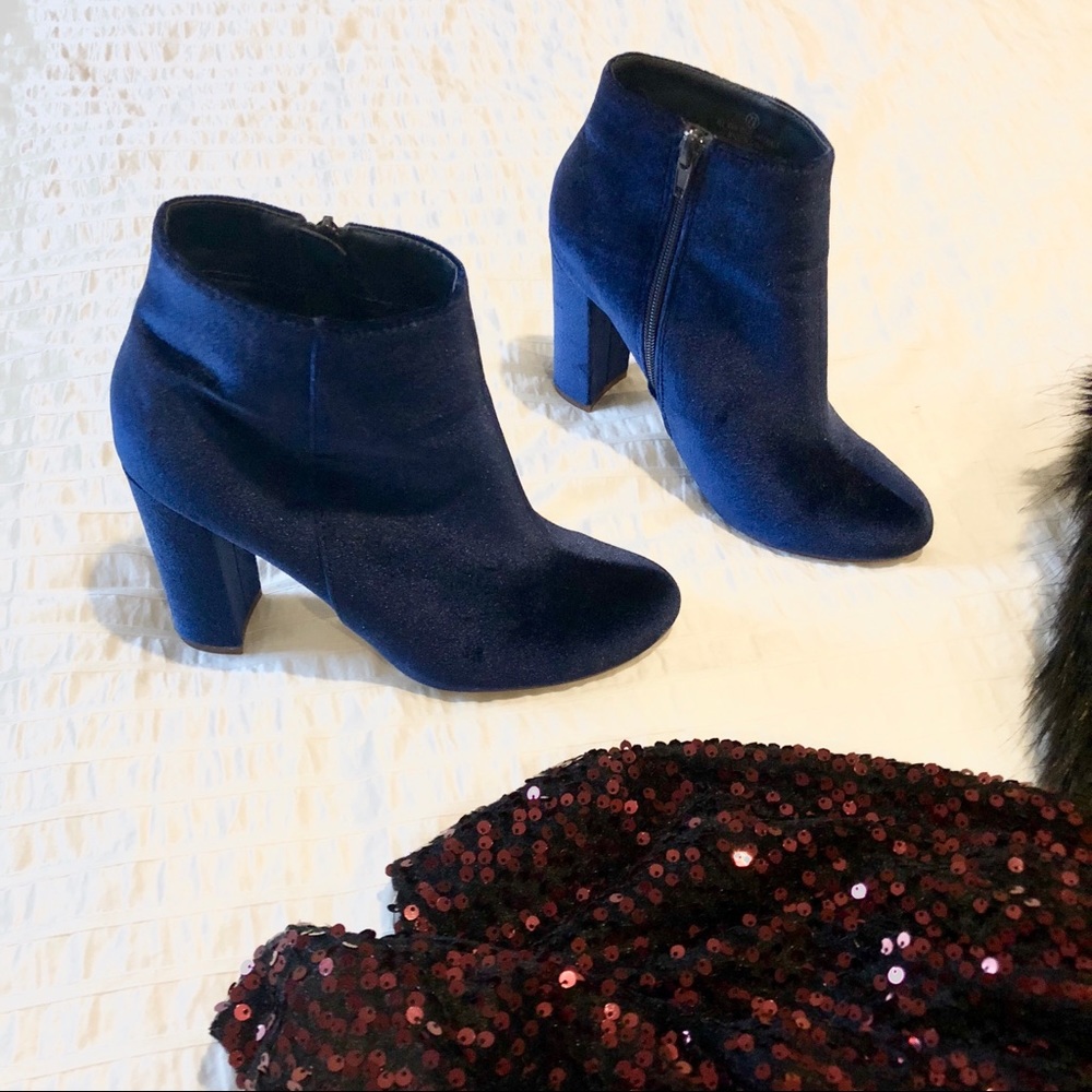 Blue Velvet Booties